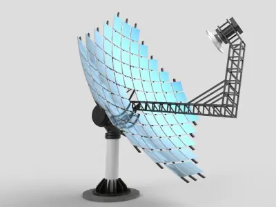 Solar Dish Collector M1 Low-poly 3D model