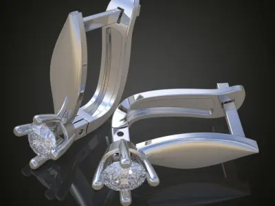 Earring 3D model 3D printable model 0150-10 3D print model