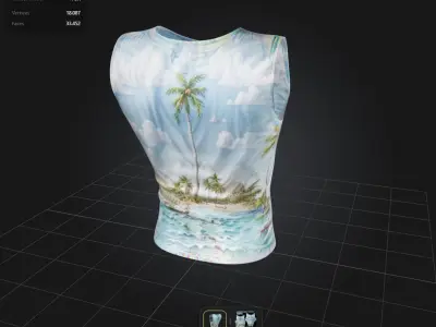 Male tank tops Summer PBR 4K Low-poly 3D model