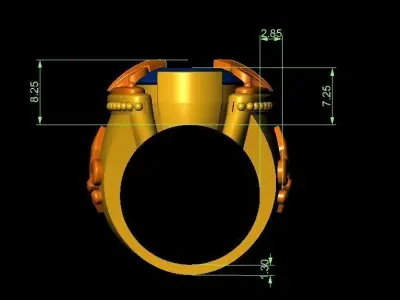 Stone Ring 3D print model 2