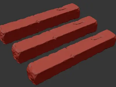 Concrete block Low-poly 3D model