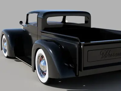 RC car Old school pick up 3D print model