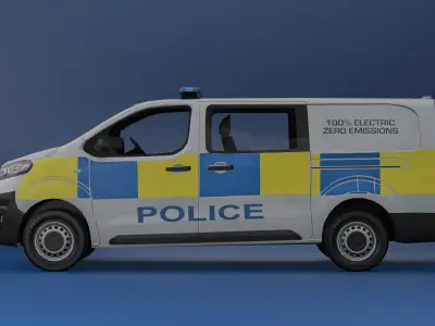 UK Police Vauxhall Van  Low-poly 3D model