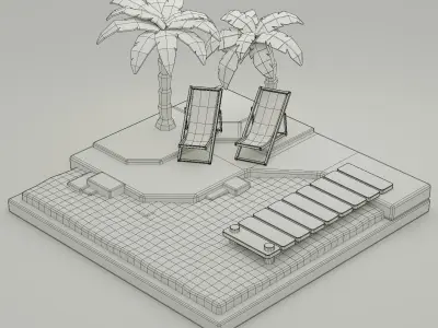 Isometric Beach Free 3D model