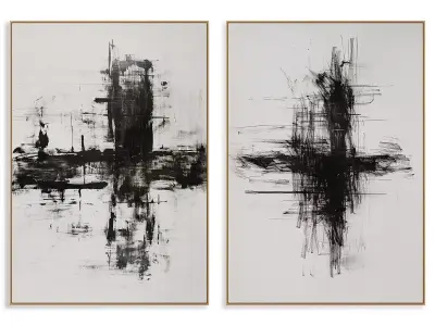 Abstract Painting Frame set 3D model 90