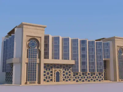 0170 - Islamic Facade Building 3D model