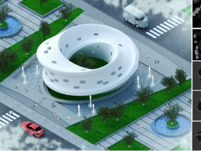 Captivating Mobius Strip Exterior Scene 3D Model 3D model