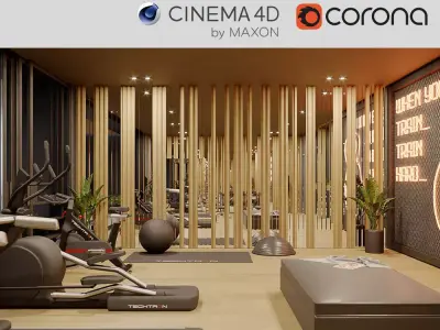 Corona - C4D Scene files - Gym 3D model