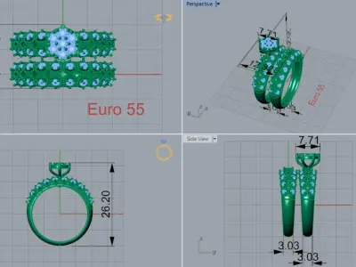 STL 3dM bride wedding ring model wr0013 3D print model