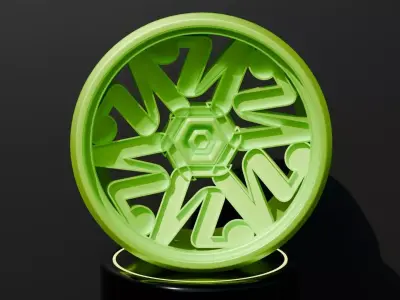 Green rim wheel 3D model