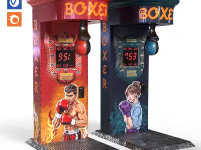 arcade boxing machine Low-poly 3D model
