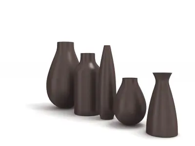 Ceramic Flower Vase Set 2 3D model