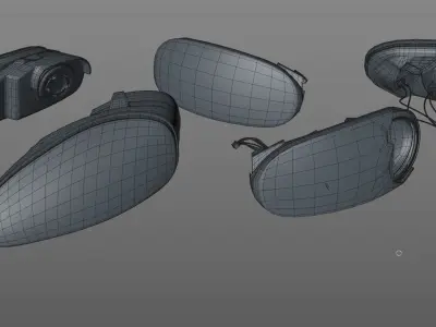 Car Head and Taillights Low-poly 3D model