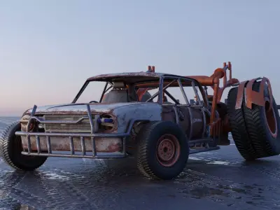 Apocalypse car VAZ-2101 soviet car-2101 type crawler 3D model