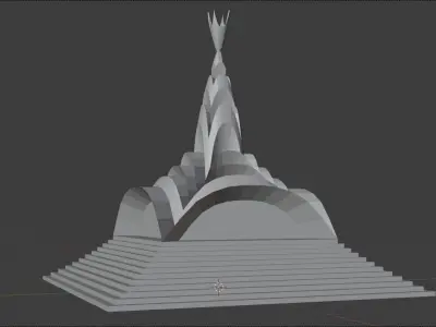 Chrome Pyramid Low-poly 3D model
