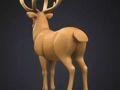 Stylized 3D Deer Model Low Poly Game Ready Animal Low-poly 3D model