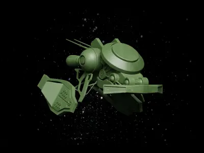 Sci-Fi Spaceship Low-poly 3D model from CGTrader