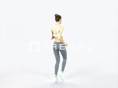 Beauty 03C Running Jogging Sports Woman Low-poly 3D model