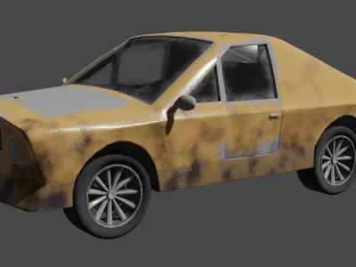 low poly car old Low-poly 3D model