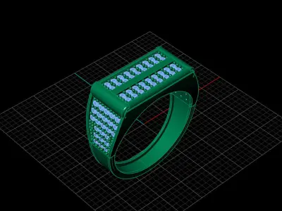 Print Ready STL 3DM  Gents Rings Diamond Men Ring  3D print model 238