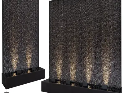 2 Aqua fall Waterfall Corona and Vray 3D model