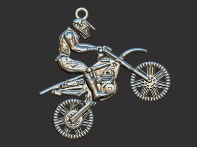 Motocross Pendant 3D print model