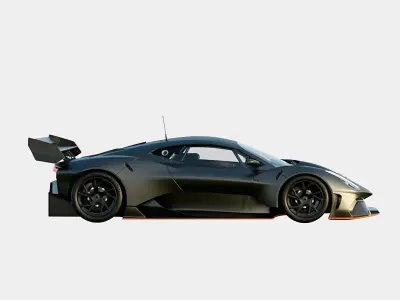 Brabham BT62 2018 Road Legal Version Low-poly 3D model