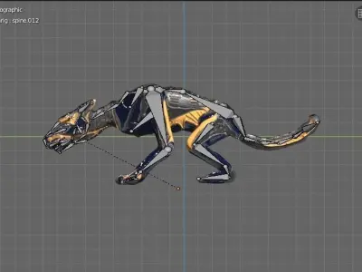 Low poly rigged creature E-Thed Low-poly 3D model