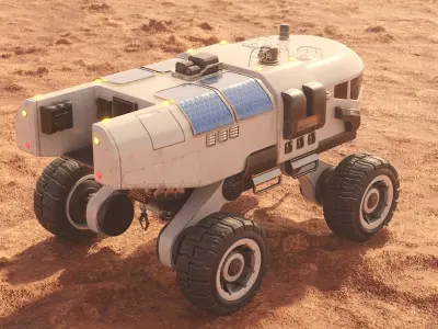 Mars cargo rover concept Low-poly 3D model