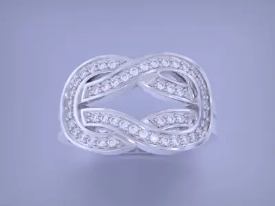 Infinity Crossover Jewelry Ring-5 Size  3D print model