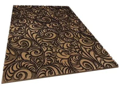 Decor rug with swirls 3D model