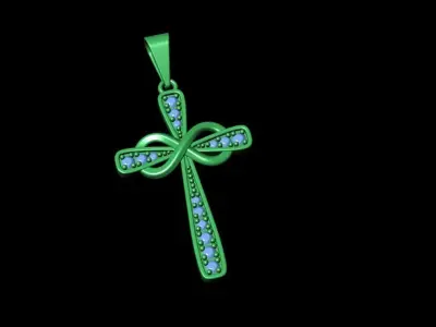 Infinity Cross Pendant 3D print model
