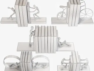Bookends set 01 3D model