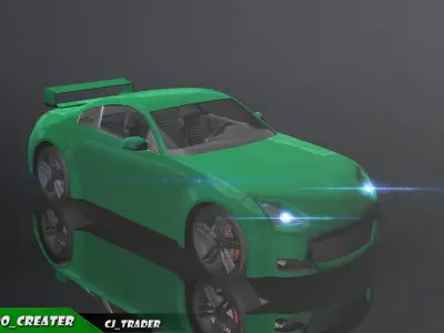 Lowpoly Racing Car 3D Model Low-poly 3D model