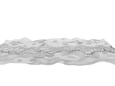 Car Track On The Snow 3D model