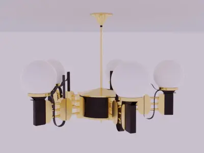 Chandelier ceiling lamp with five lights 3D model