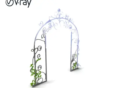 Wrought Iron Garden Arch Model Pack Low-poly 3D model