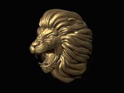Furious Lion Head 3D print model