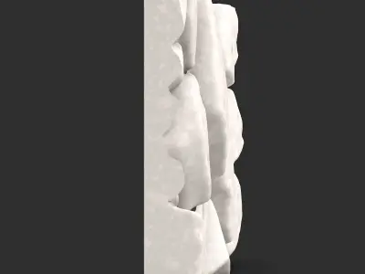 Layered Limestone Barrier Detailed Mesh 3D print model