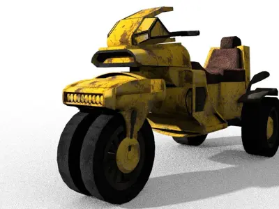 sci-fi atv motorcycle hq printable original design Low-poly 3D model