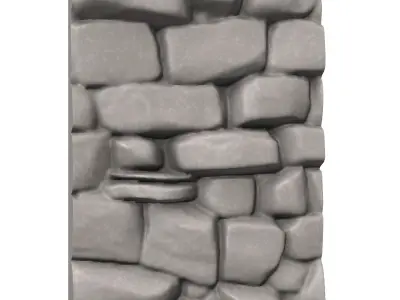 Fissured Stone Wall Geometry Kit 3D print model