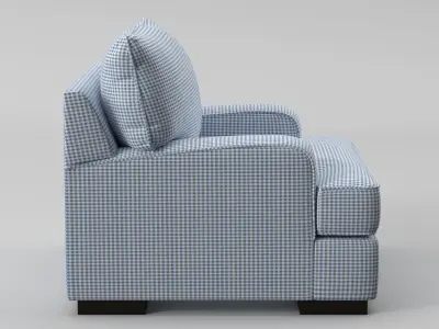 Armchair Blue checkered  3D model