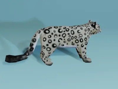 Lowpoly Snow Leopard Low-poly 3D model
