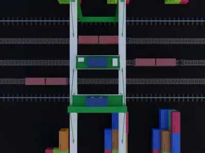 3D Crane Model 3D model