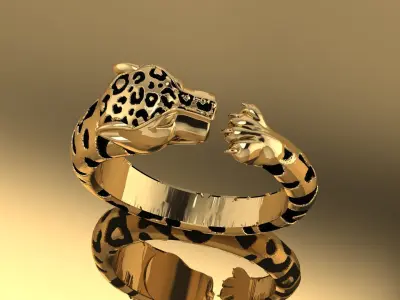 Leopard Ring 3D print model