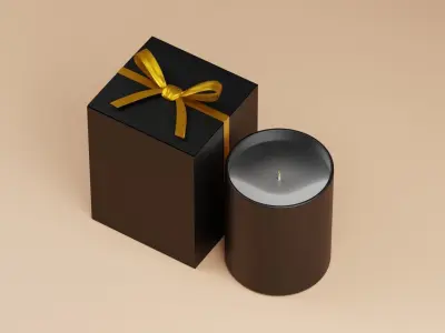 Candle with Box 3D model