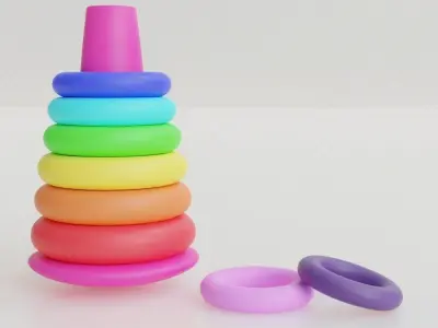 Colored Pyramid Toy For Children Low-poly 3D model