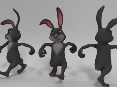Bunny rigged Low-poly 3D model