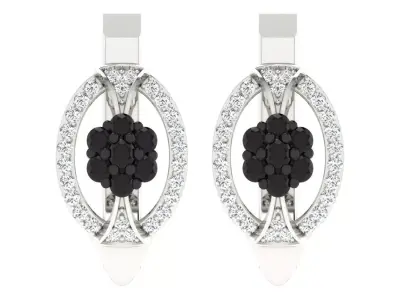 Solitaire Women Drop Earring 3dm STL OBJ FBX Render Details 3D print model 14