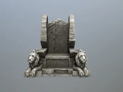 Lion Throne Low-poly 3D model